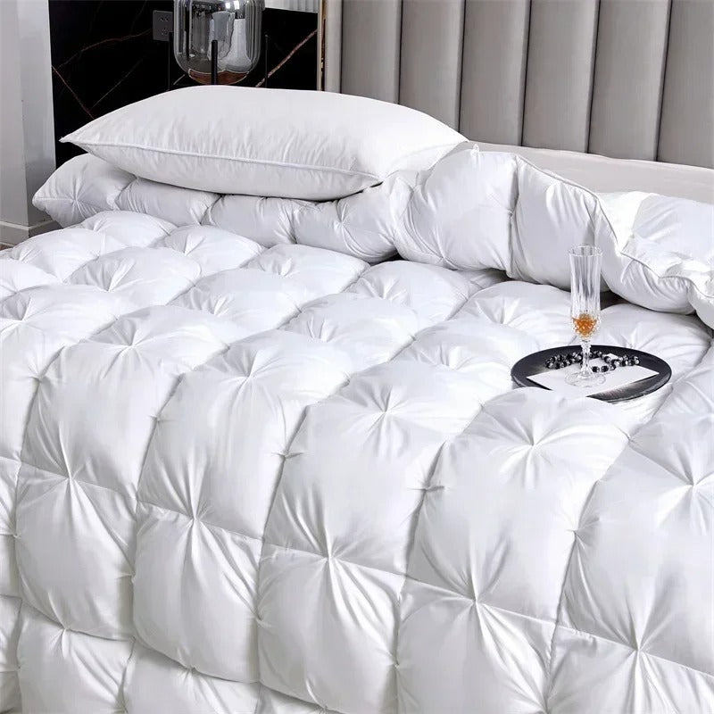 100% White Goose Down Quilt Winter Warm Feather Duvet Queen King Cozy