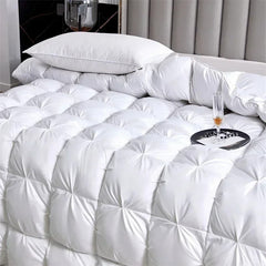 100% White Goose Down Quilt Winter Warm Feather Duvet Queen King Cozy