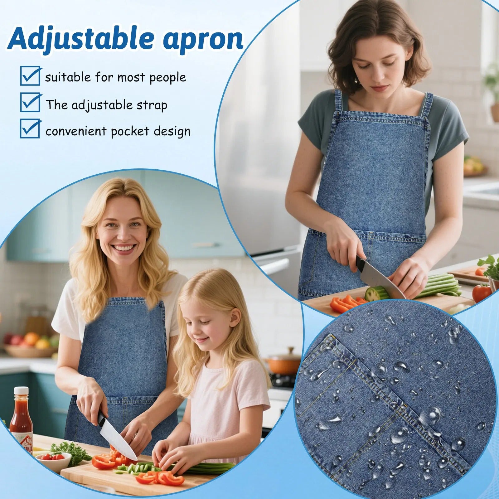 Adjustable Strap Denim Apron