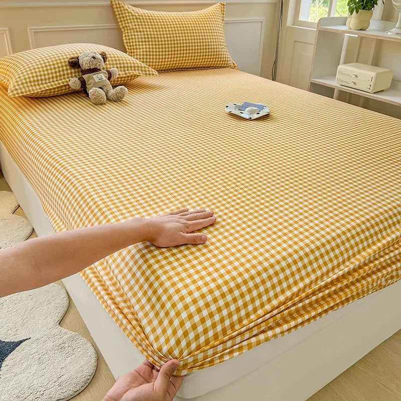 New Fitted Sheet with Elastic Bands Non Slip Adjustable Mattress Cover