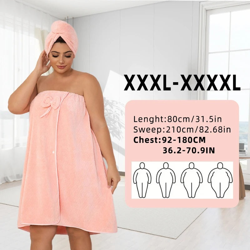 Bath Towel Set Super Absorbent Soft Bath Skirt & Princess Shower Cap 2 Sizes