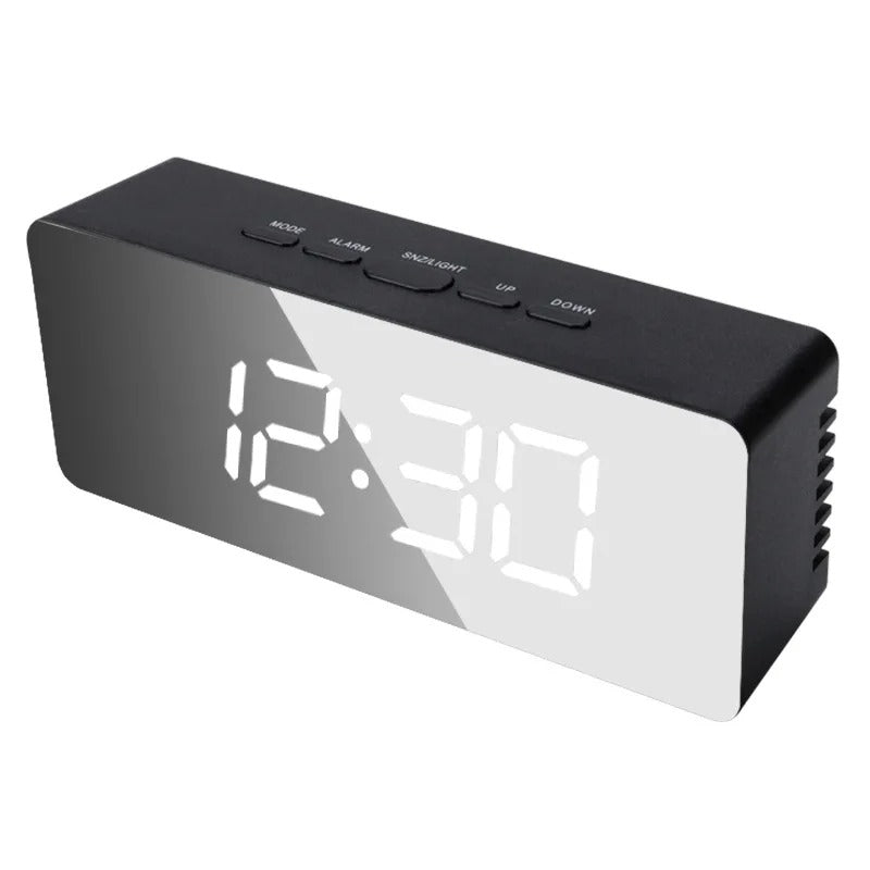 Digital Alarm Clock LED Electronic Desktop Clock with Temperature for Bedroom