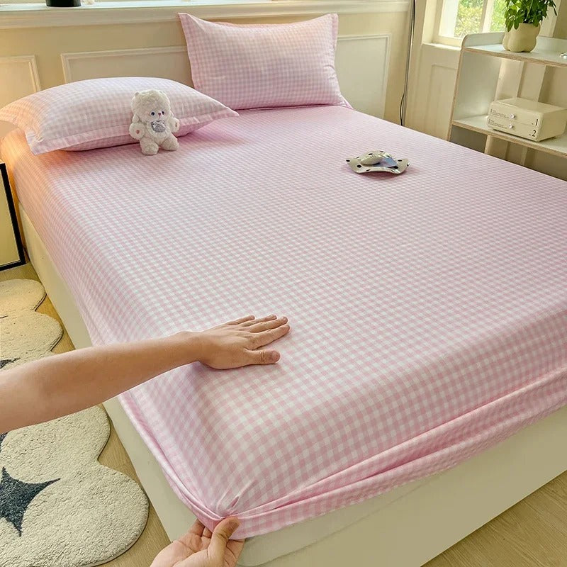 New Fitted Sheet with Elastic Bands Non Slip Adjustable Mattress Cover
