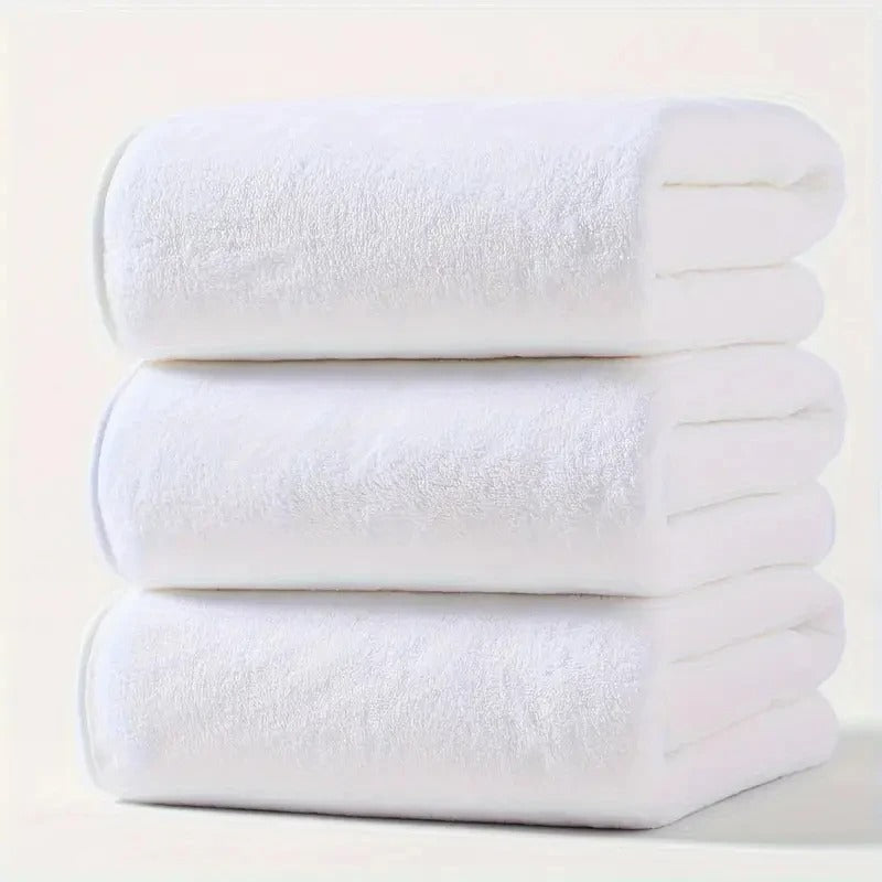 3PCS Large Bath Towels Set Grey Adult Coral Velvet Bathroom Absorbent