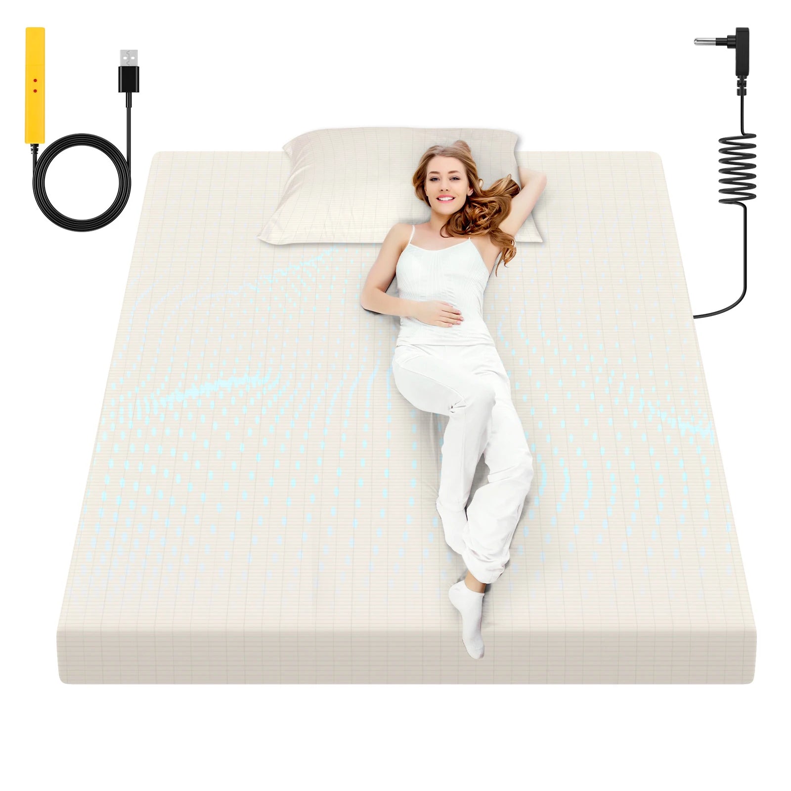 HLLBLL Grounding Sheet, 90% Organic Cotton+10% Pure Silver Organic Fitted Grounded Sheet for Improved Sleep